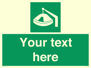 Custom sign Safe condition Davit-launched liferaft